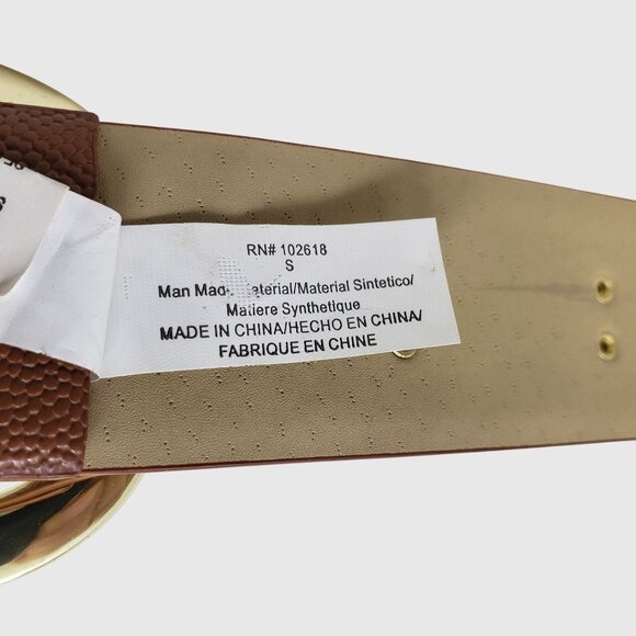 Steve Madden Womens Brown Synthetic Belt With Gold Buckle Size S - Picture 6 of 6